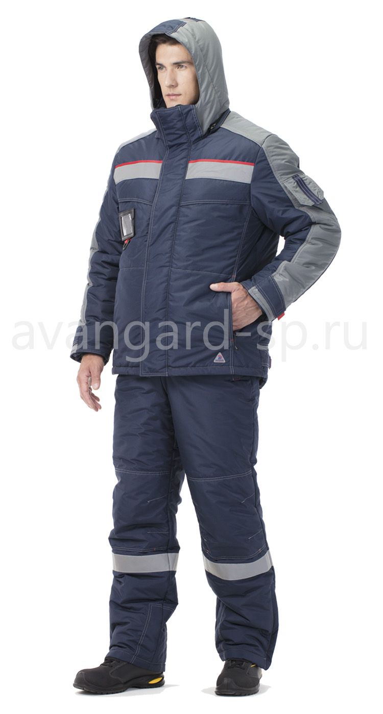 Костюм "Линкор" утепл.(т.син.- св.сер.) с пк цена